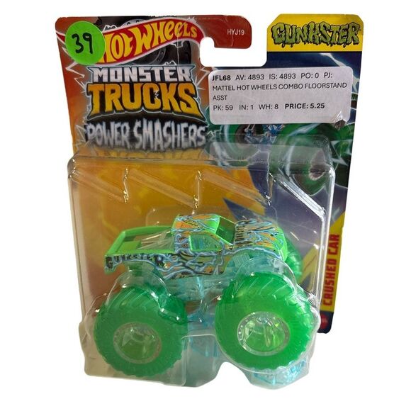 Nwt Hot Wheels Monster Trucks Power Smashers  Gunkster- Vibrant Green - Picture 1 of 2